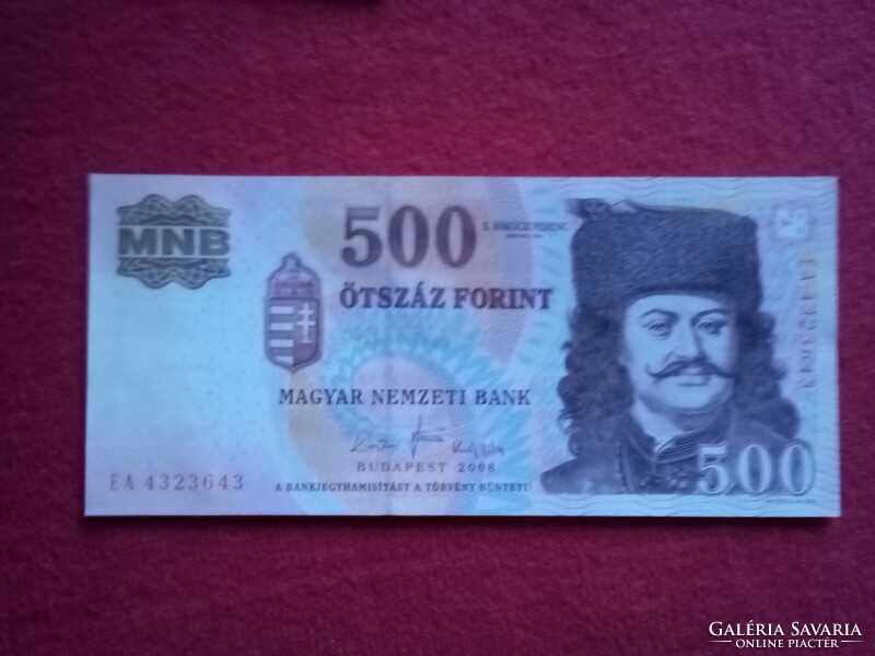 500 Ft papír pénz  hajtatlan gyönyörű állapotú bankjegy 2008 UNC