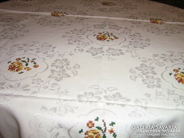 Dreamy special embroidered Toledo silk damask tablecloth