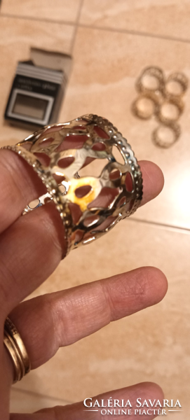 6 db ezüstözött szalvéta tartó gyűrű