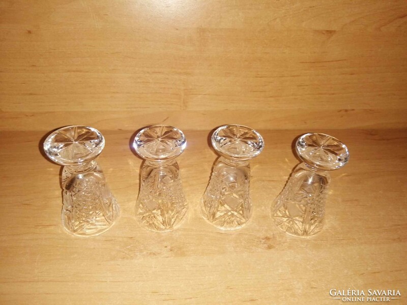 Retro kristály üveg rövid italos pohár készlet - 4 db egyben (9/K)