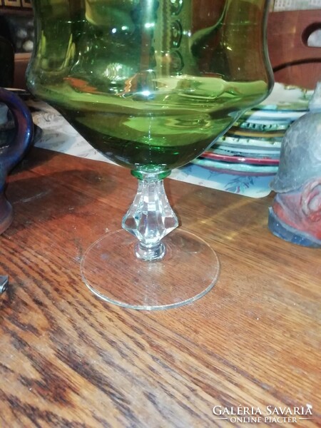 Antique decorative glass 30 cm high, beautiful green color, in perfect condition