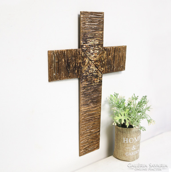 Pilipart, unique handmade wall-hanging cross, 37x24 cm