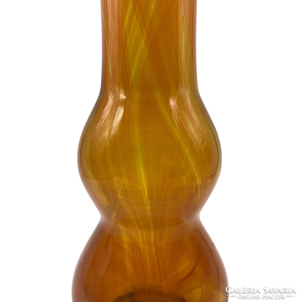 Czech glass vase with orange veil 70s - m643