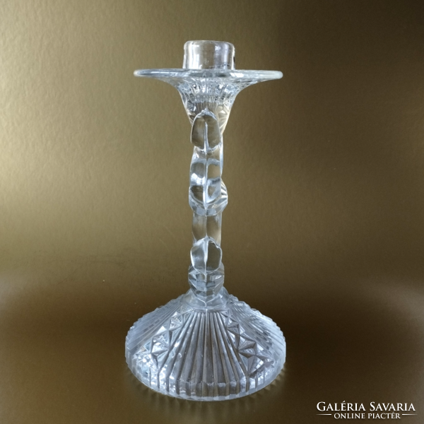 Rare art deco Czech pressed glass candle holder libochovice glass factory from 1930-39