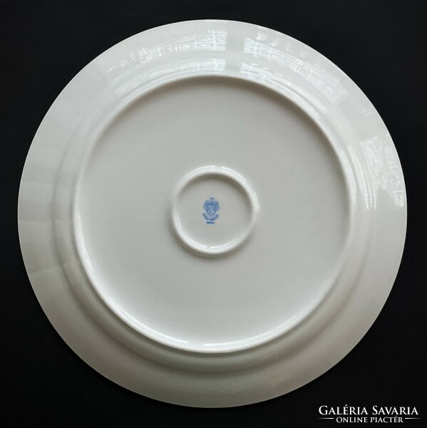 Alföldi blue gold round and elongated offering serving bowl plate