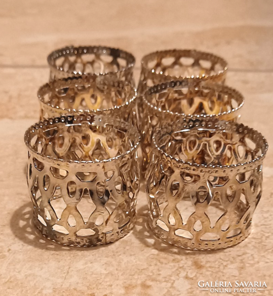 6 silver-plated napkin rings