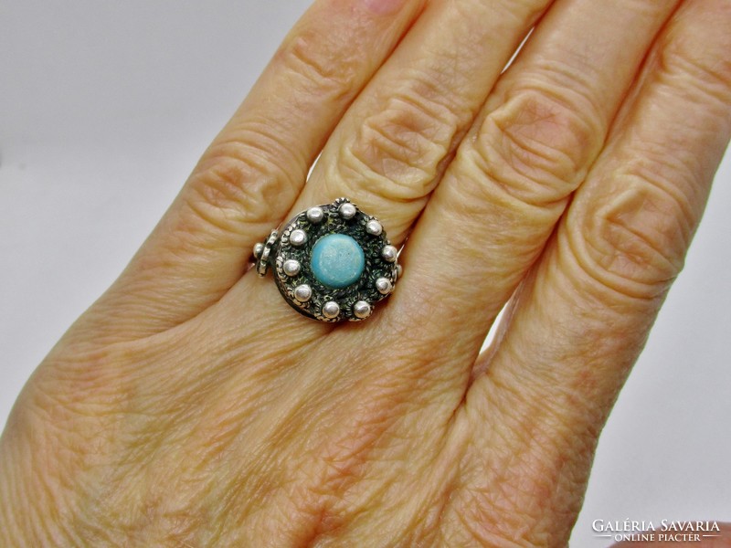 Wonderful very antique genuine turquoise silver ring