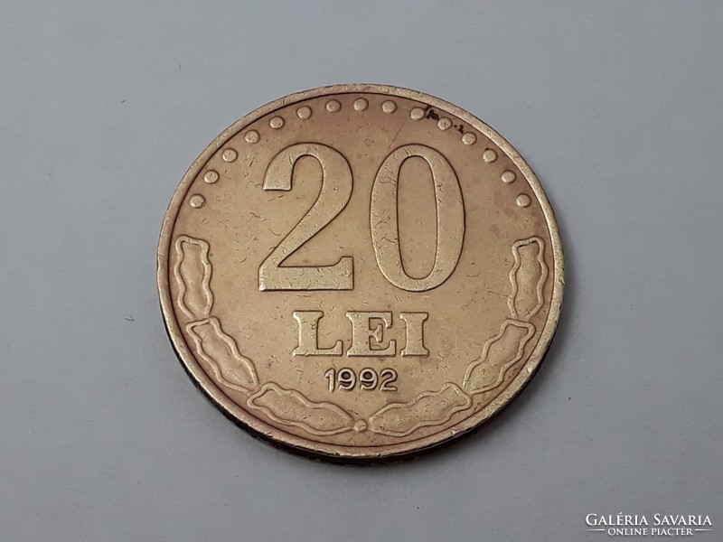 Romanian 20 lei 1992 coin - Romanian 20 lei 1992 foreign coin