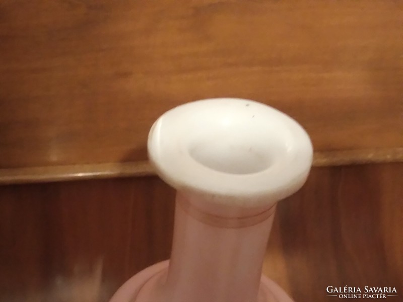 Antik tejüveg váza kézi zománcfestéssel