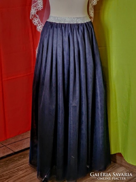 Wedding asz36l - 5-layer dark blue maxi tulle skirt with glitter waist