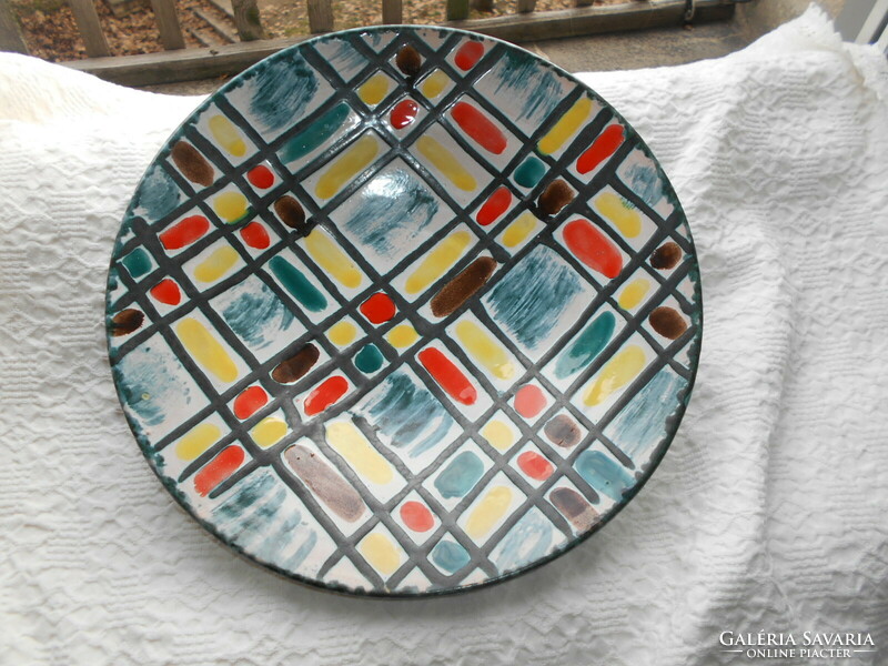 Péter mária large retro ceramic wall bowl 28.5 cm