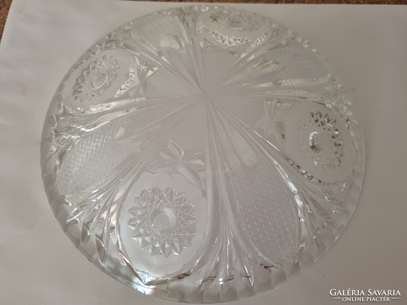 1 wonderful Czech crystal serving bowl with a diameter of 24 cm with its original box