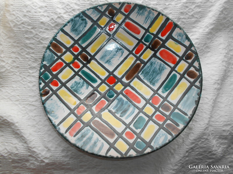 Péter mária large retro ceramic wall bowl 28.5 cm