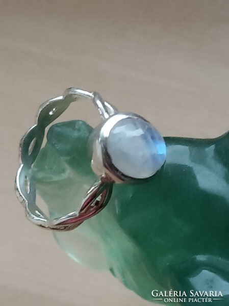 Szivárvány Holdkő 925 Sterling ezüst gyűrű 57-es