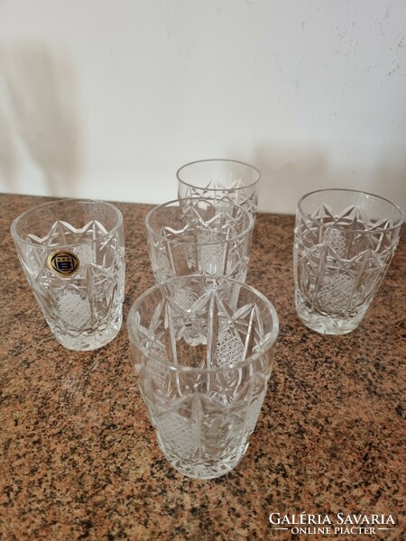 Set of 5 wonderful crystal glasses 8cm