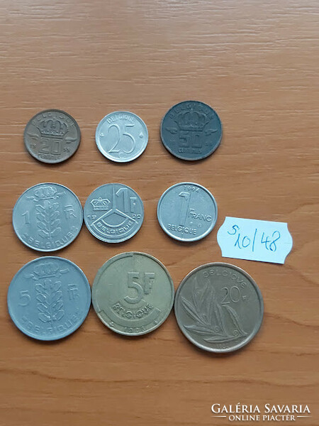Belgium belgique 9 pieces 20 centimes - 20 francs s10/48