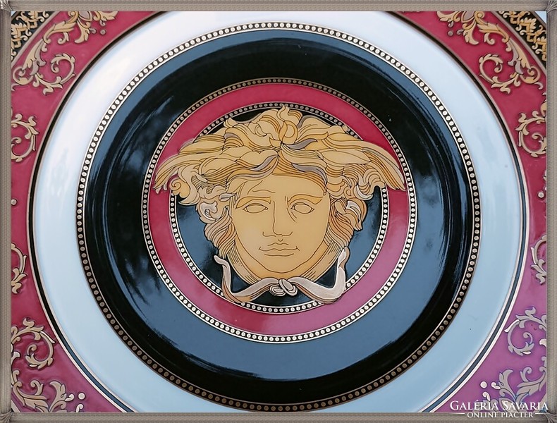 Rosenthal Versace "Medusa" porcelán fali tányér, dísztányér, dobozával !