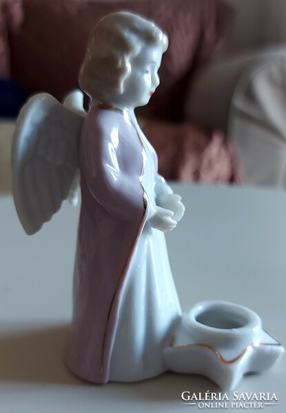 Vintage porcelán angyal gyertyatartó