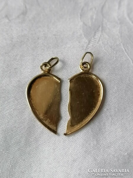 14 Carat gold heart pendant 1.7 gr 25x 25 mm