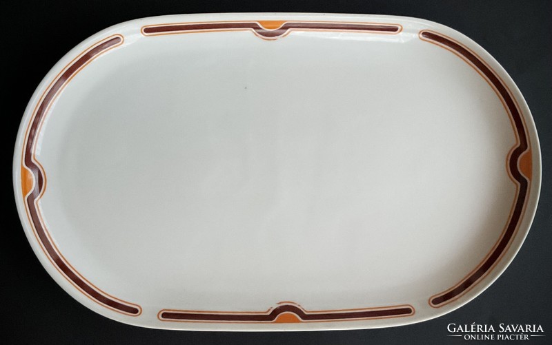 Alföldi art deco oval serving bowl brown orange