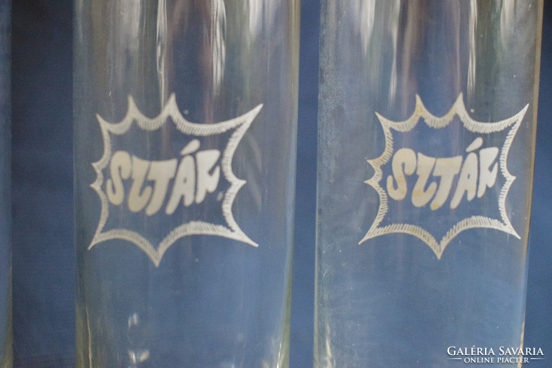 Star soft drink, advertising glass 4 pcs., 15.5 x 5 cm, 3dl