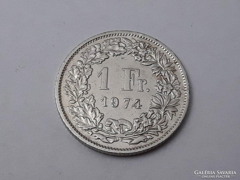 Swiss 1 franc 1974 coin - Swiss 1 franc 1974 foreign coin