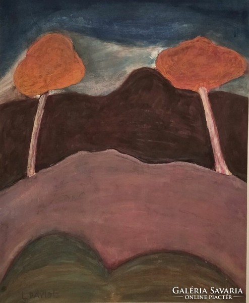 Dávid Lehel: "Két fa" című festménye 1999-ből