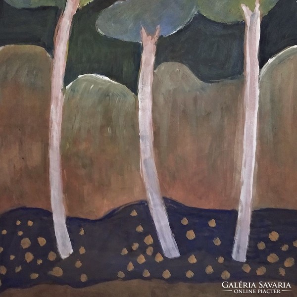 Dávid Lehel: "Három fa" című festménye 1999-ből