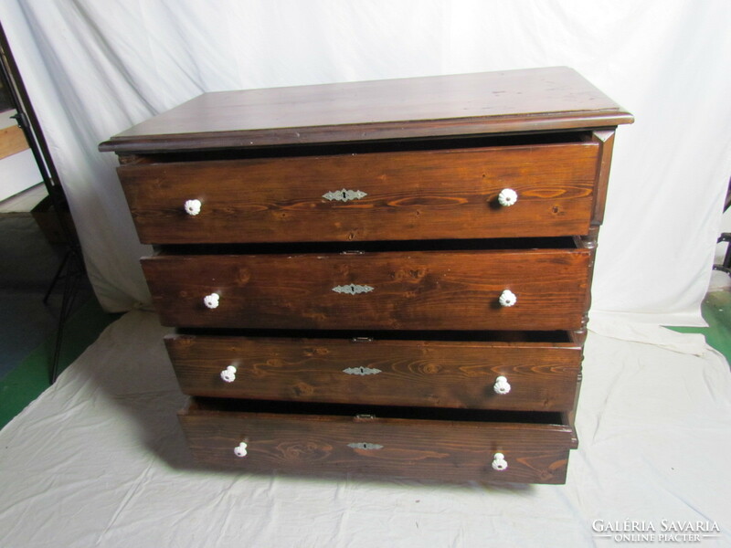 Antique pewter dresser with 4 drawers (restored)