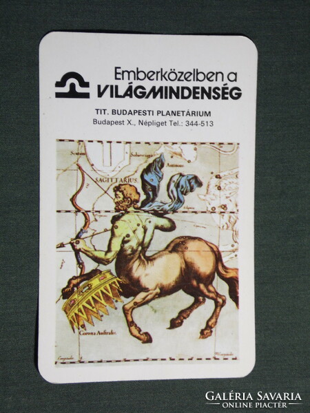 Card calendar, Budapest planetarium, graphic artist, arrow, 1980, (4)