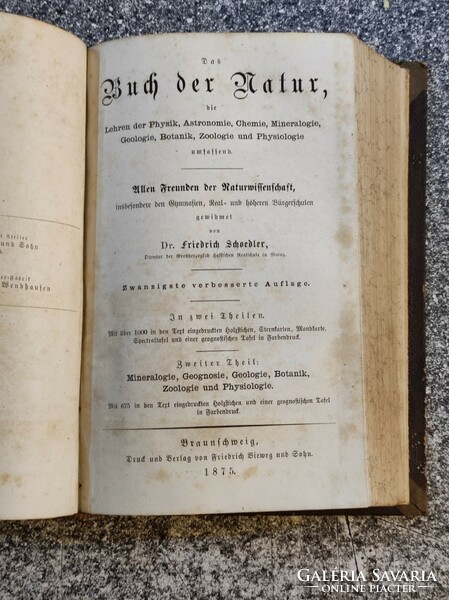 Das Buch der natur (I-II)-(1875), Lehren der Physik,Astronomie,Chemie,..Geologie...Pysiologie...