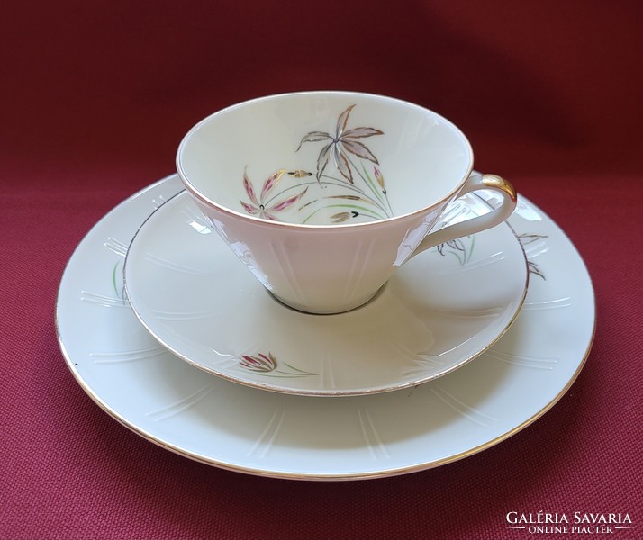 Porcelain breakfast set coffee tea cup saucer small plate with flower pattern