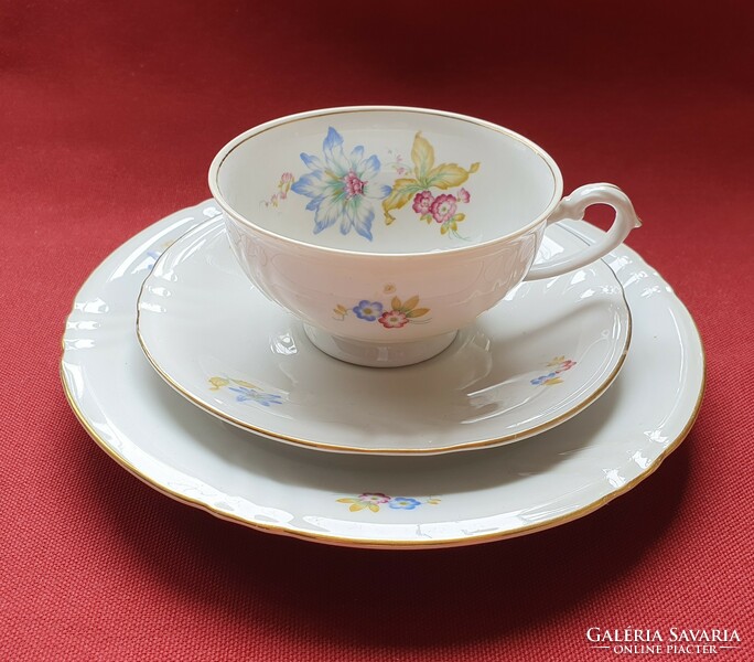 Porcelain breakfast set coffee tea cup saucer small plate with flower pattern