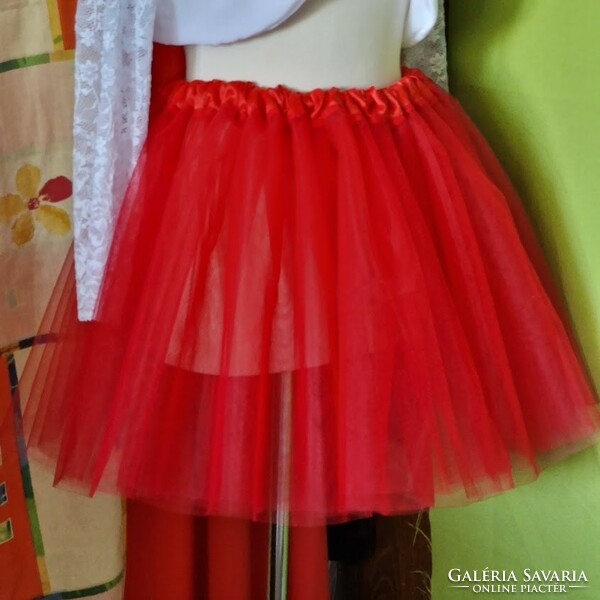 Wedding asz58c - red edgy 40cm tulle skirt - ball wedding carnival