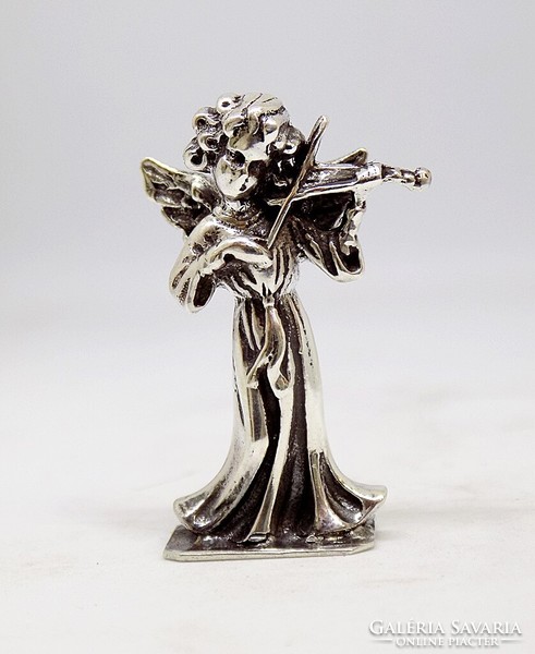Silver fiddle angel figure (zal-ag119435)