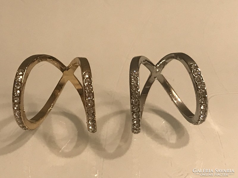 Kendő díszgyűrűk kristályokkal ezüst és arany színben