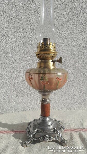 French antique table kerosene lamp