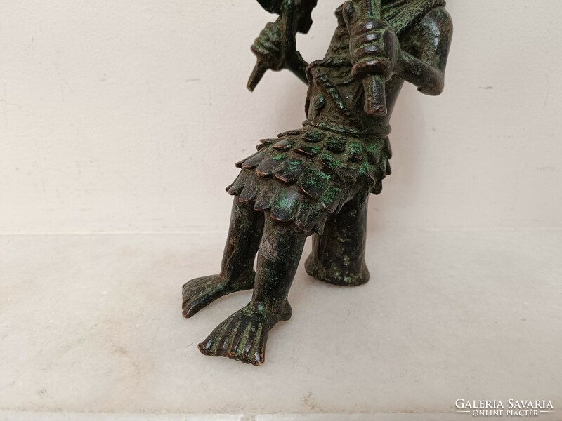 Antik afrikai szobor benini bronz harcos Benin 455 8191