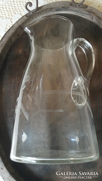 Szép régi metszett üveg vizeskancsó,kiöntő