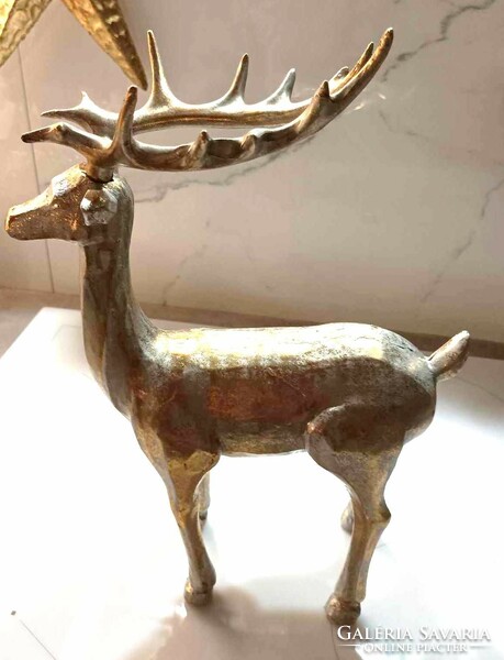 Christmas deer in antique gold color