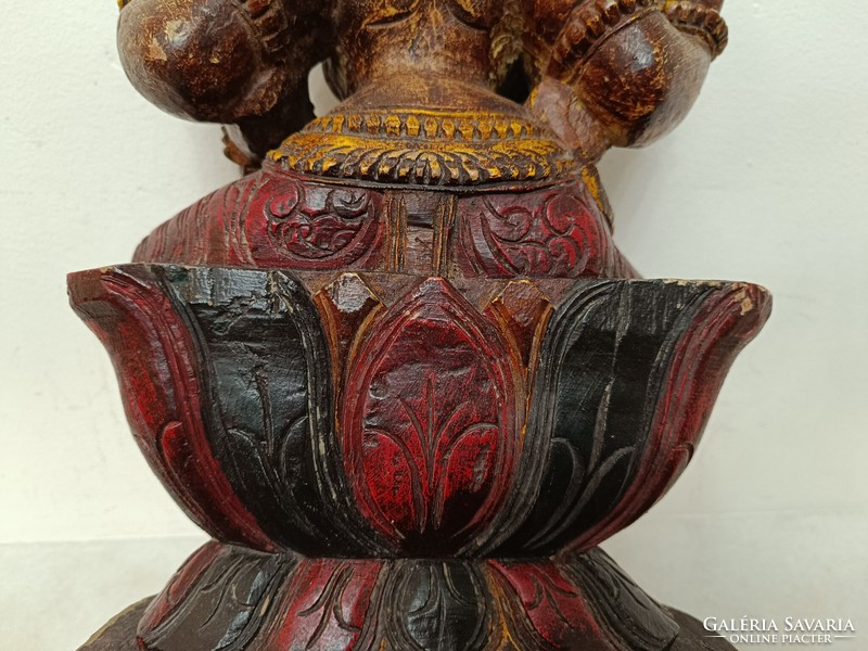 Antique Hindu Hindu Buddhist Wooden Statue Lakshmi Laksmi Goddess India 469 8246