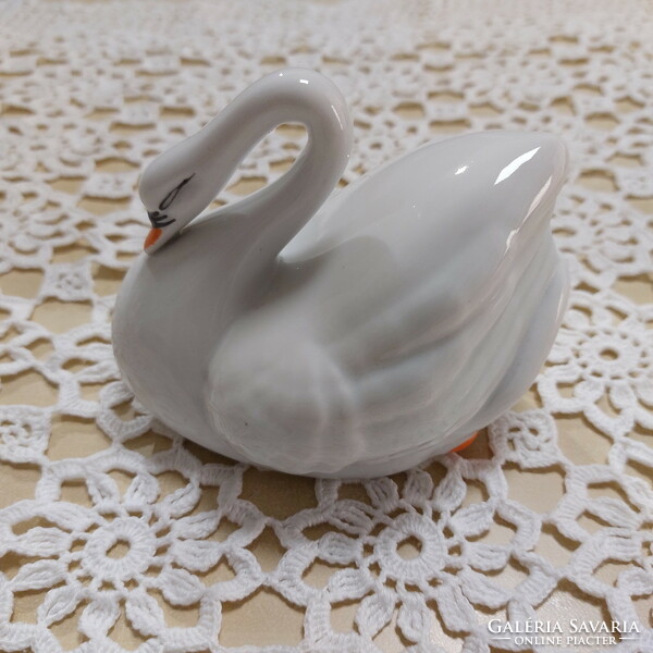 Porcelain white swan