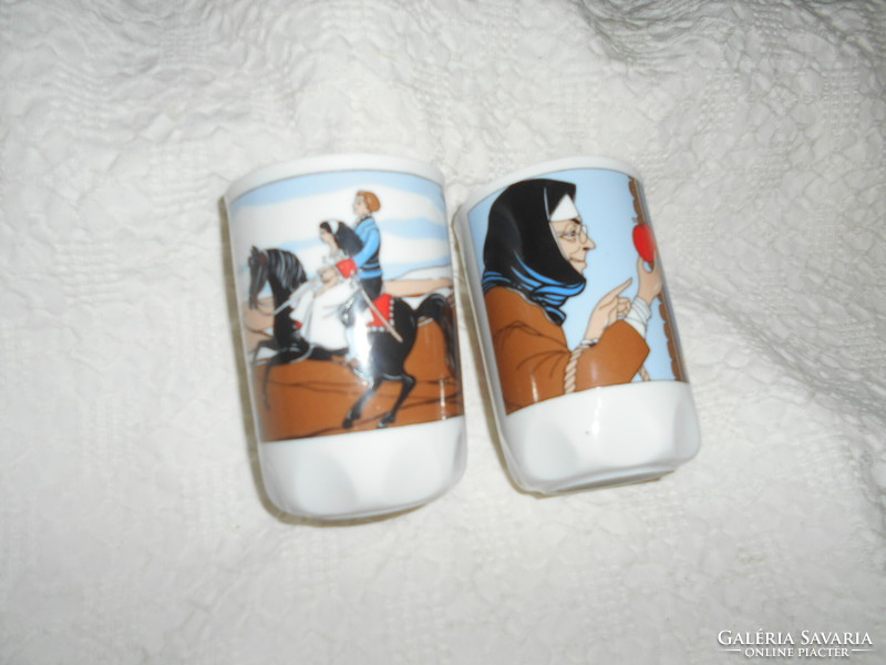 Zsolnay snow white fairy tale patterned porcelain cup