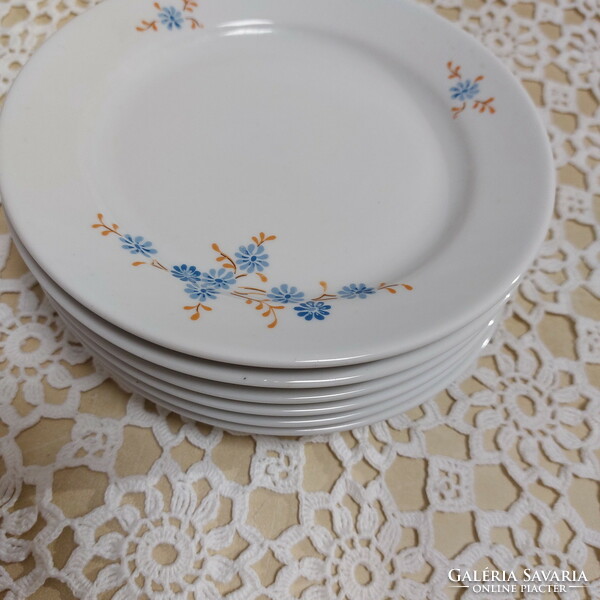 Alföldi porcelán, kék virágos, süteményes tányérok
