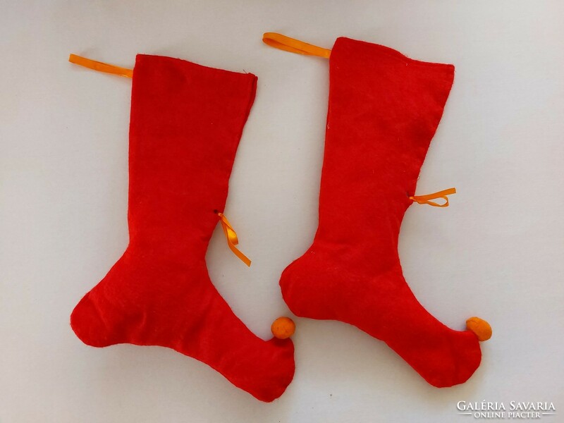 Kandalló zokni bojtos piros karácsonyi manó zokni 2 db