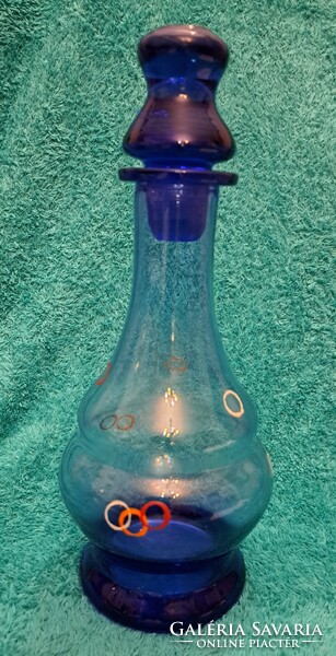 Blue liqueur glass, bottle (m4382)
