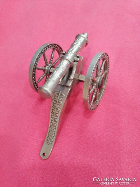 Old silver-plated decorative cannon