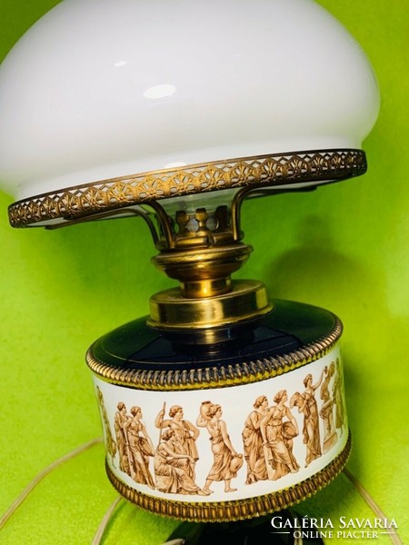 Antique Florentine table lamp with accessories similar to kerosene lamps