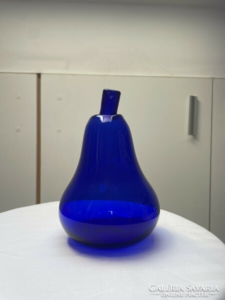 Vintage kobaltkék körte alakú váza