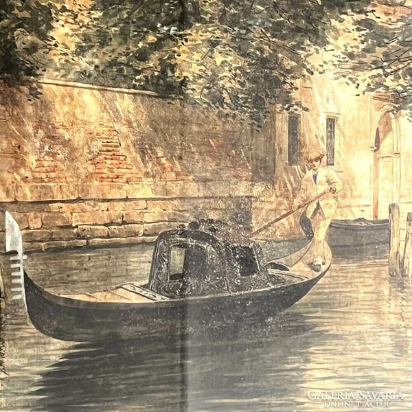 Jenő Koszkol: gondola ride in Venice (huge size!) (F50)
